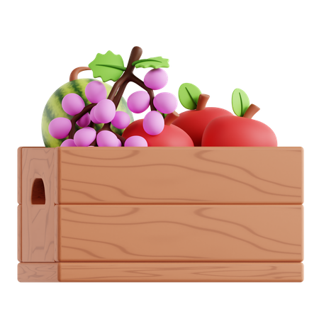Cesta de frutas  3D Icon