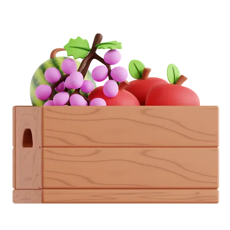Canasta de frutas  3D Icon