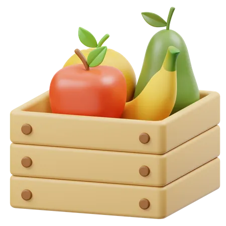 Canasta de frutas  3D Icon