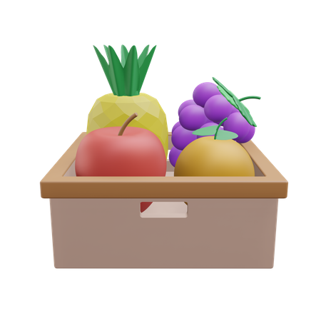 Cesta de frutas  3D Icon