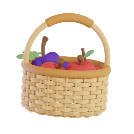 Cesto de frutas  3D Icon