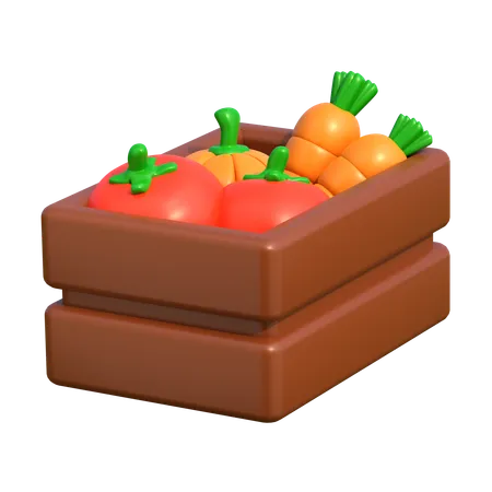 Cesta de frutas y verduras  3D Icon