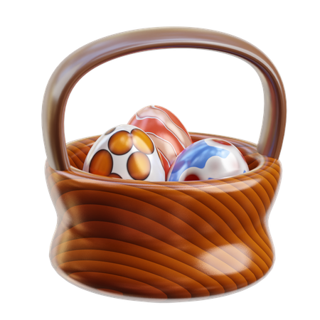 Canasta de huevos de pascua  3D Icon