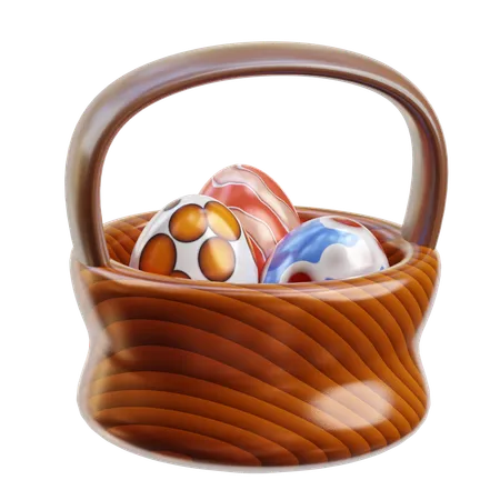 Canasta de huevos de pascua  3D Icon