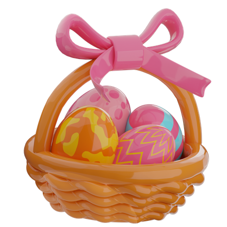 Canasta de huevos de pascua  3D Icon