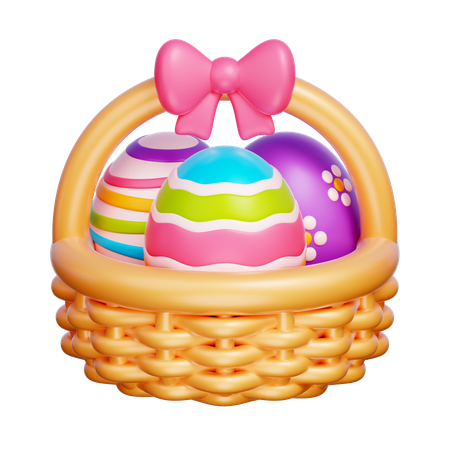 Canasta de huevos de pascua  3D Icon