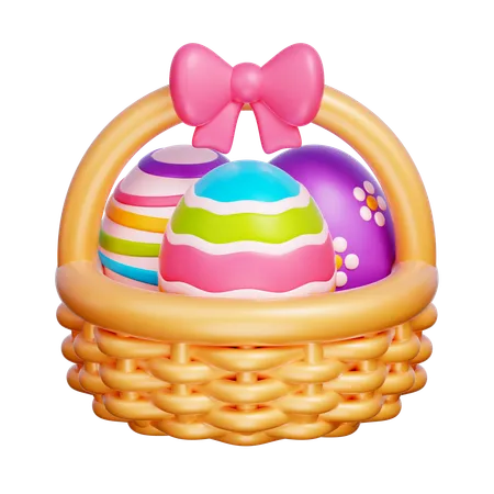 Canasta de huevos de pascua  3D Icon