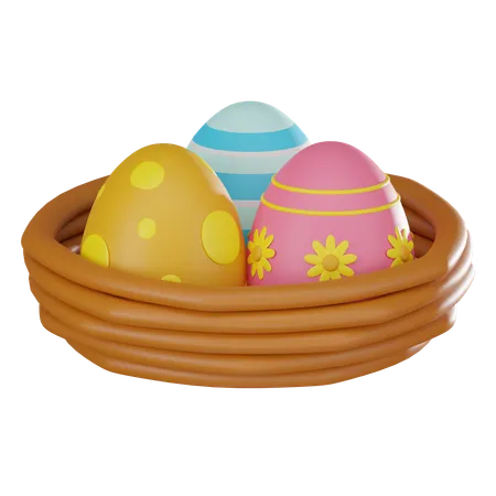 Canasta de huevos de pascua  3D Icon