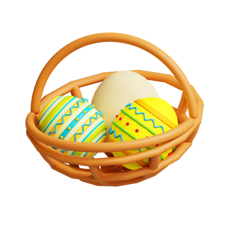 Canasta de huevos de pascua  3D Icon