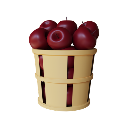 Cesta de maçã  3D Illustration