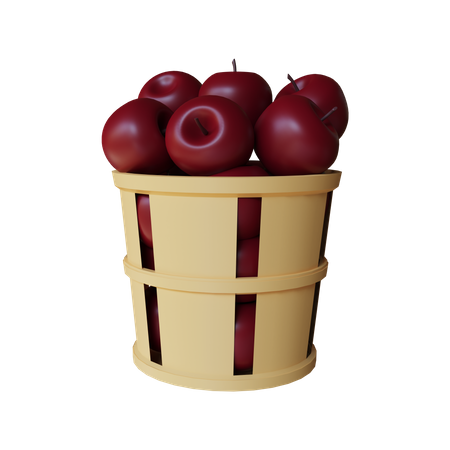 Canasta de manzana  3D Illustration