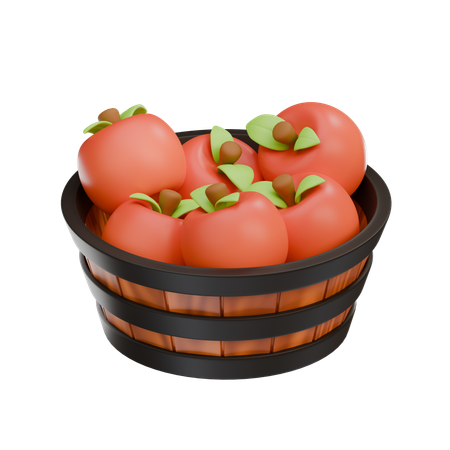 Canasta de manzanas  3D Icon