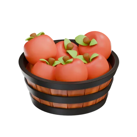 Canasta de manzanas  3D Icon