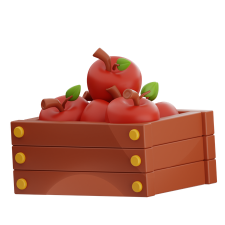 Canasta de manzanas  3D Icon