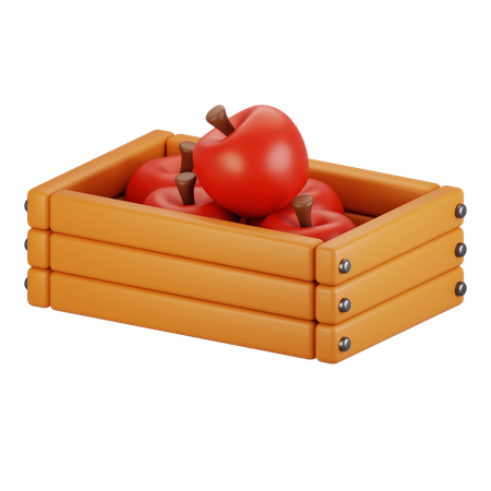 Canasta de manzanas  3D Icon