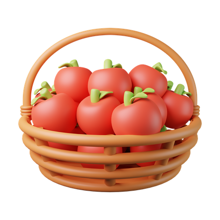 Canasta de manzanas  3D Illustration