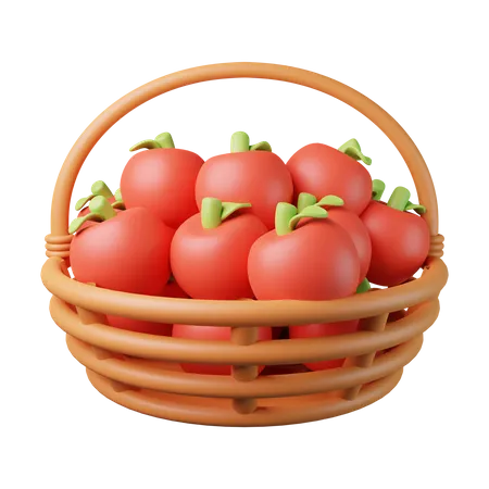 Canasta de manzanas  3D Illustration