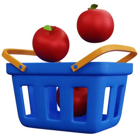 Canasta de manzanas  3D Icon