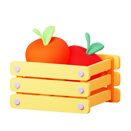 Canasta de manzanas  3D Icon