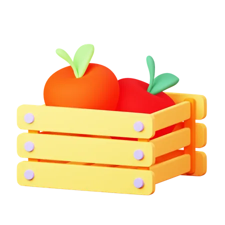 Canasta de manzanas  3D Icon