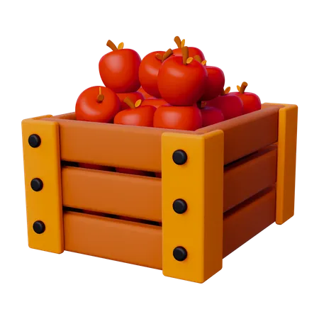 Canasta de manzanas  3D Icon