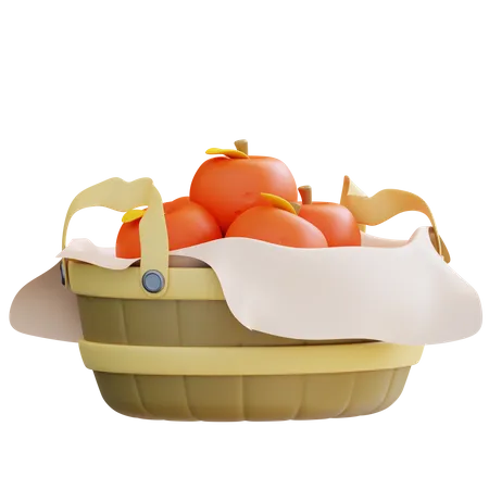 Canasta de manzanas  3D Icon