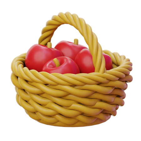 Cesta de mimbre  3D Icon