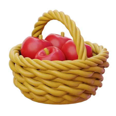 Cesta de mimbre  3D Icon