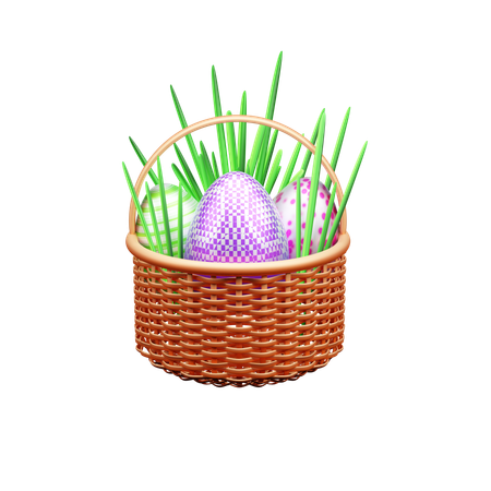 Cesta de ovos  3D Icon