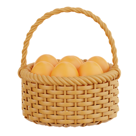 Cesta de ovos  3D Icon