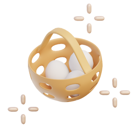 Cesta de ovos  3D Icon