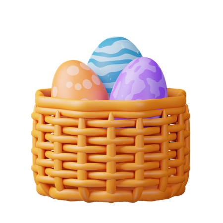 Cesta de ovos  3D Icon