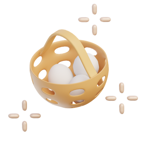 Cesta de ovos  3D Illustration