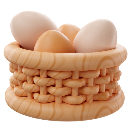 Cesta de ovos  3D Icon