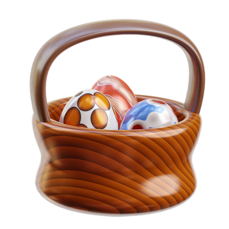Cesta de ovos de páscoa  3D Icon