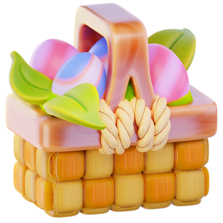 Cesta de ovos de páscoa  3D Icon