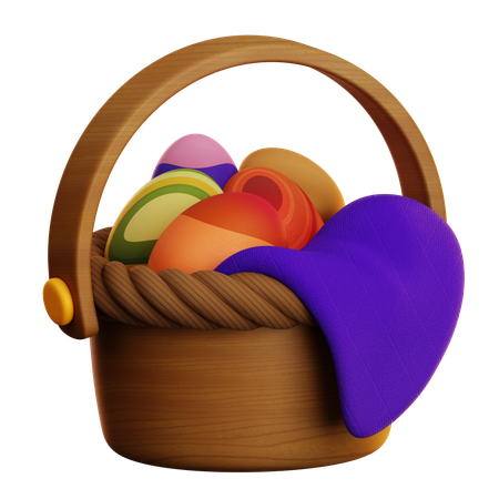 Cesta de ovos de páscoa  3D Icon