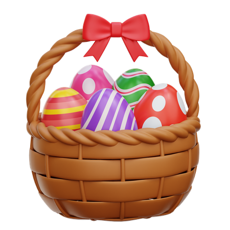 Cesta de ovos de páscoa  3D Icon