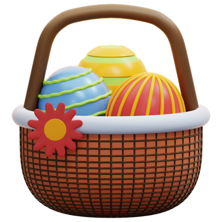 Cesta de ovos de páscoa  3D Icon