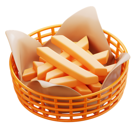 Cesta de patatas fritas  3D Icon
