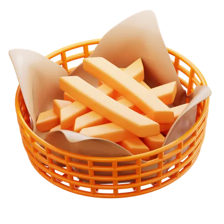 Cesta de patatas fritas  3D Icon