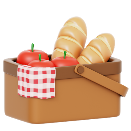 Cesta de picnic  3D Icon