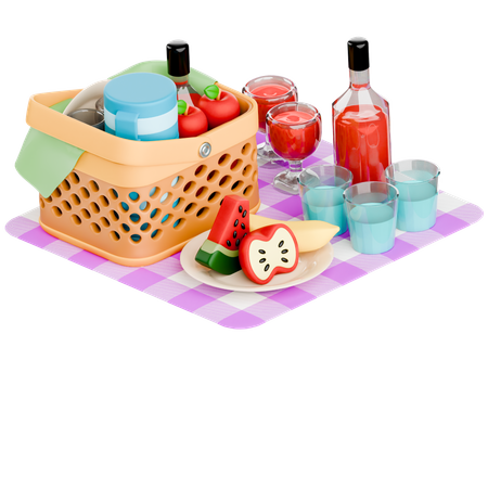 Cesta de picnic  3D Icon