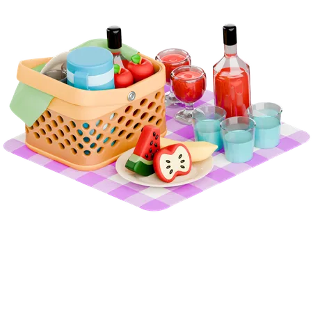 Cesta de picnic  3D Icon