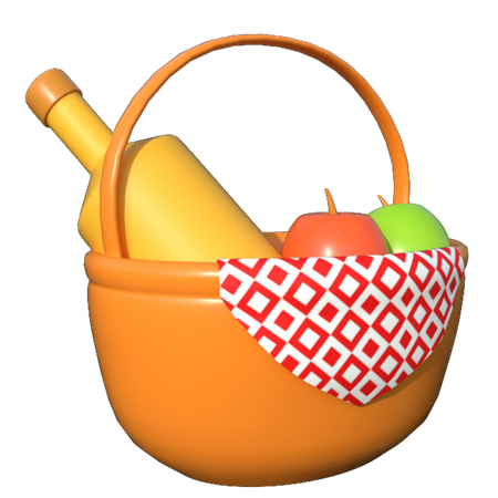 Cesta de picnic  3D Illustration