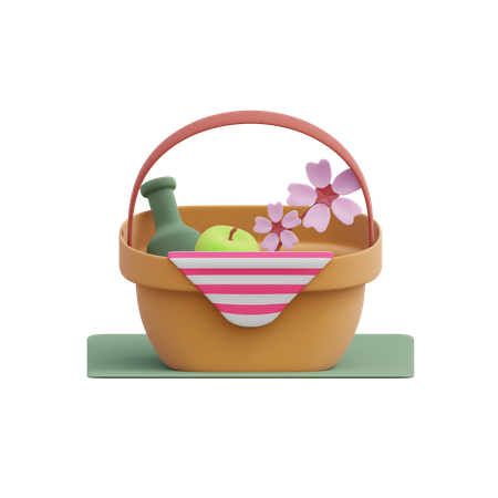 Cesta de picnic  3D Illustration