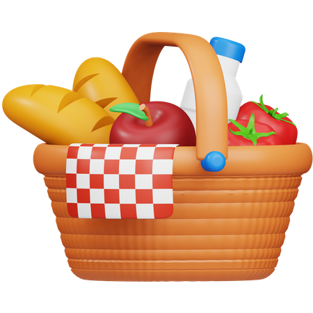 Cesta de picnic  3D Icon