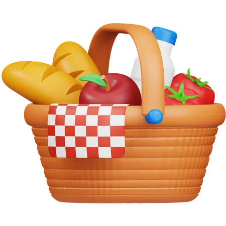 Cesta de picnic  3D Icon