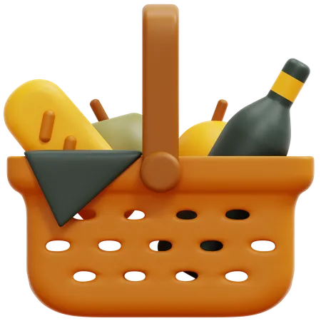 Cesta de picnic  3D Icon