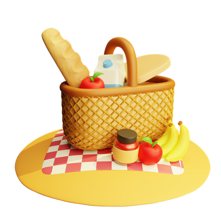 Cesta de picnic  3D Icon